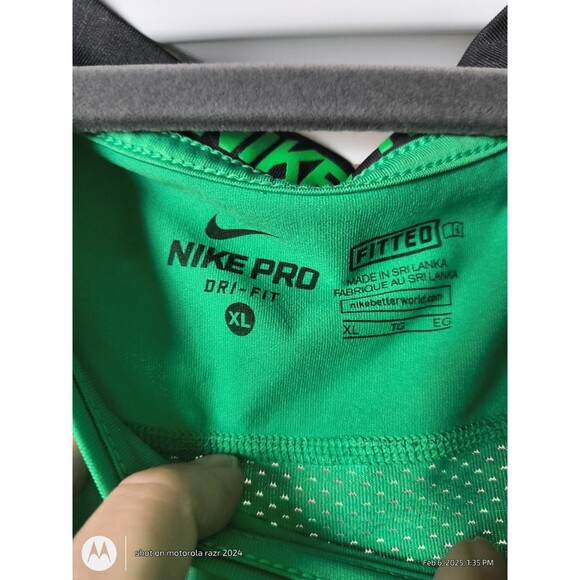 Men’s Nike Pro Green Dri Fit Sleeveless Shirt Fitted XL Basketball - Picture 7 of 8